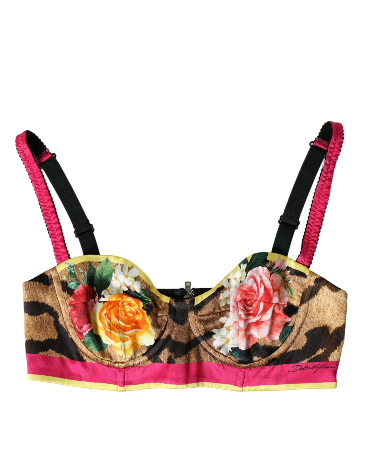 Dolce &amp; Gabbana – Bustier-Crop-Top aus Seidenmischung mit Blumenmuster