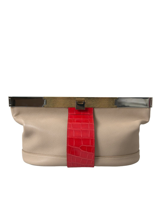 Balenciaga – Zweifarbige Clutch aus exotischem Leder