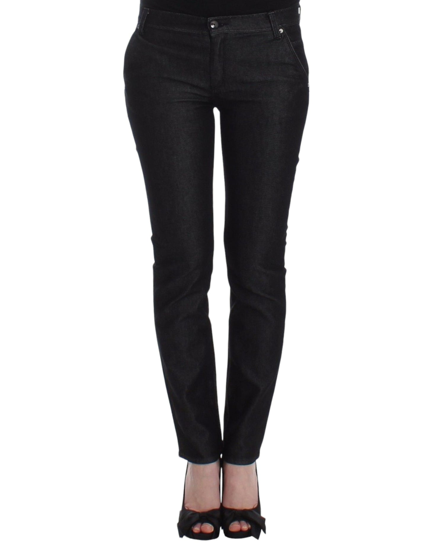 Jeans slim neri Pantaloni denim elasticizzati con gamba skinny