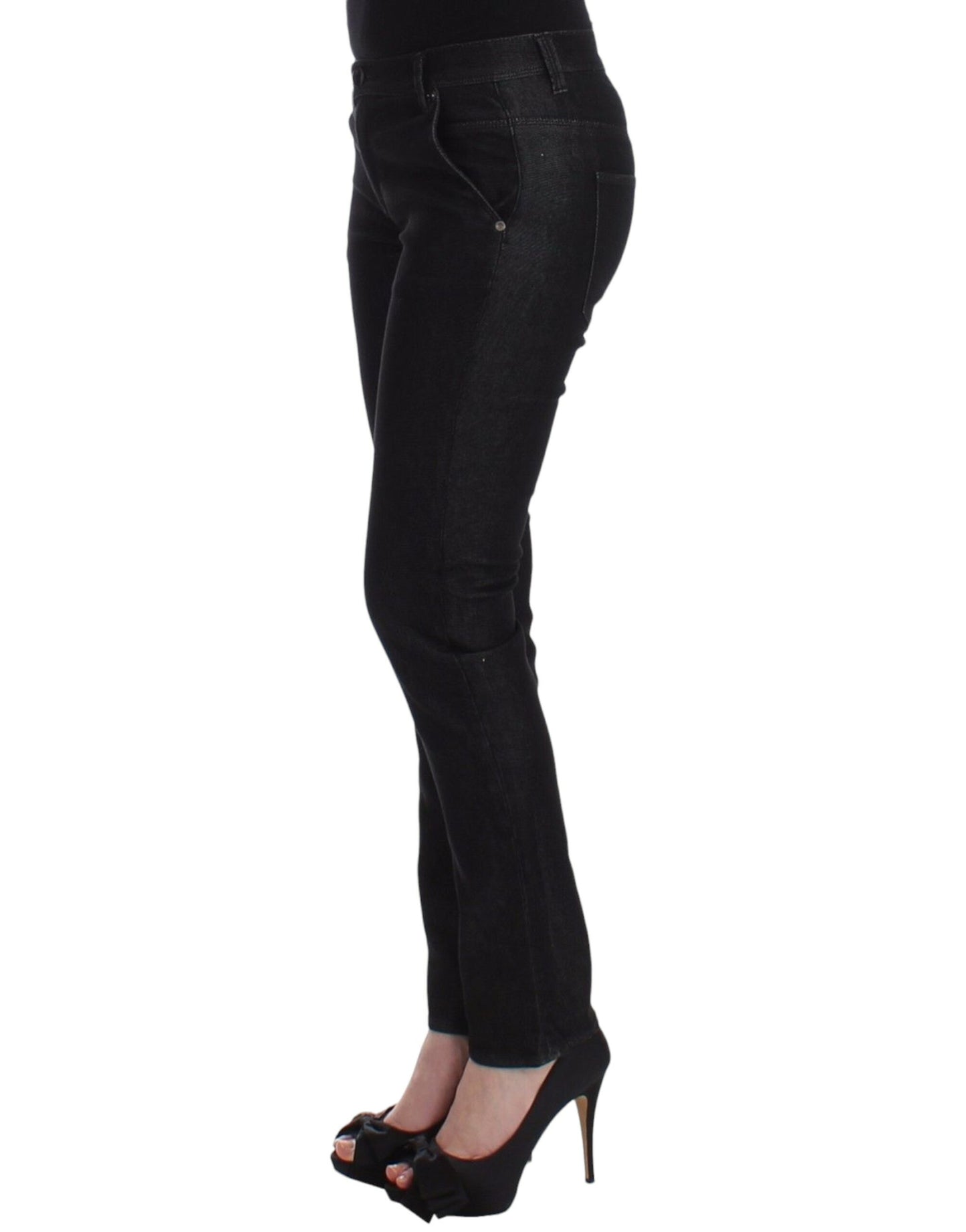 Jeans slim neri Pantaloni denim elasticizzati con gamba skinny