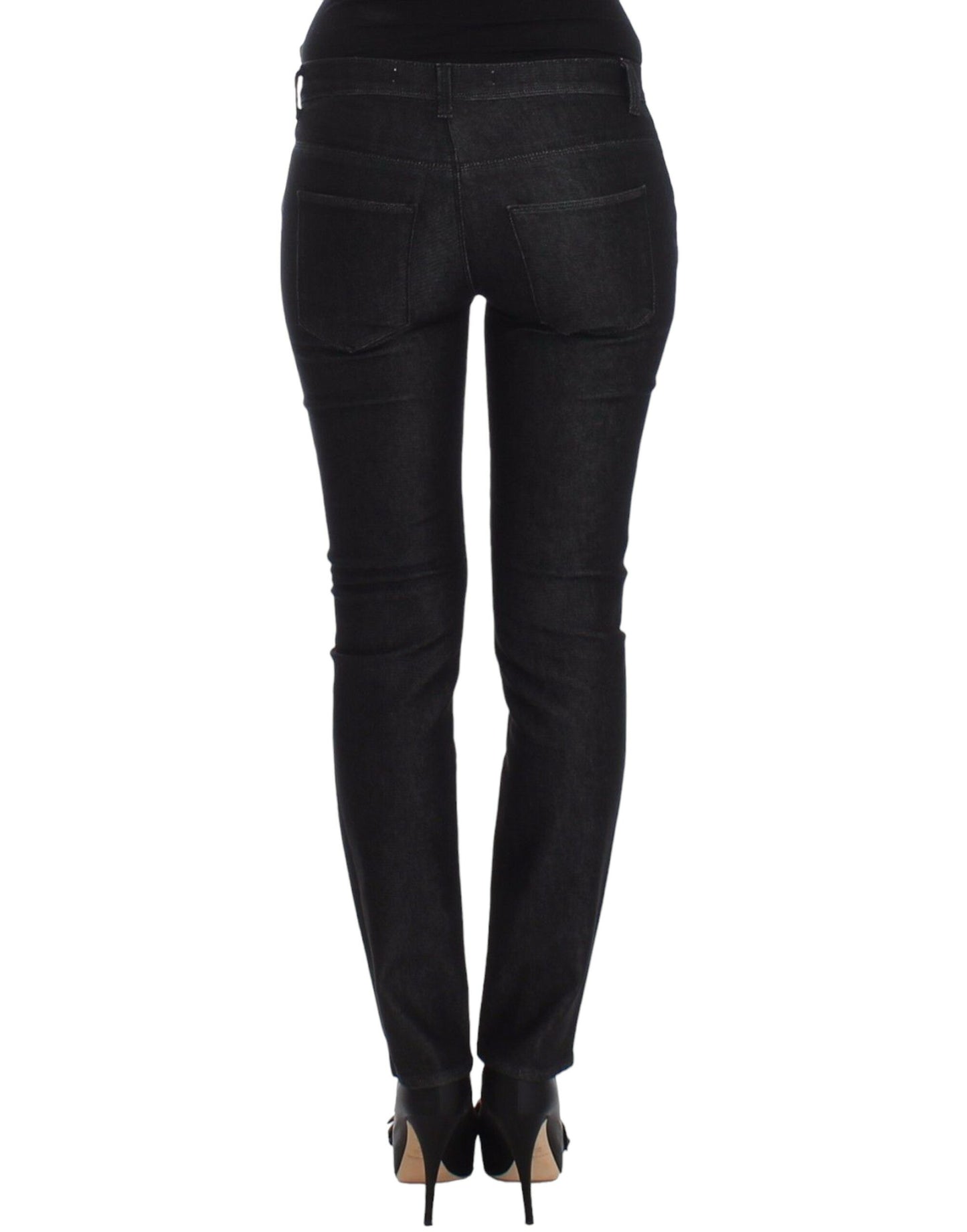 Jean slim noir, pantalon en jean, jambe skinny extensible