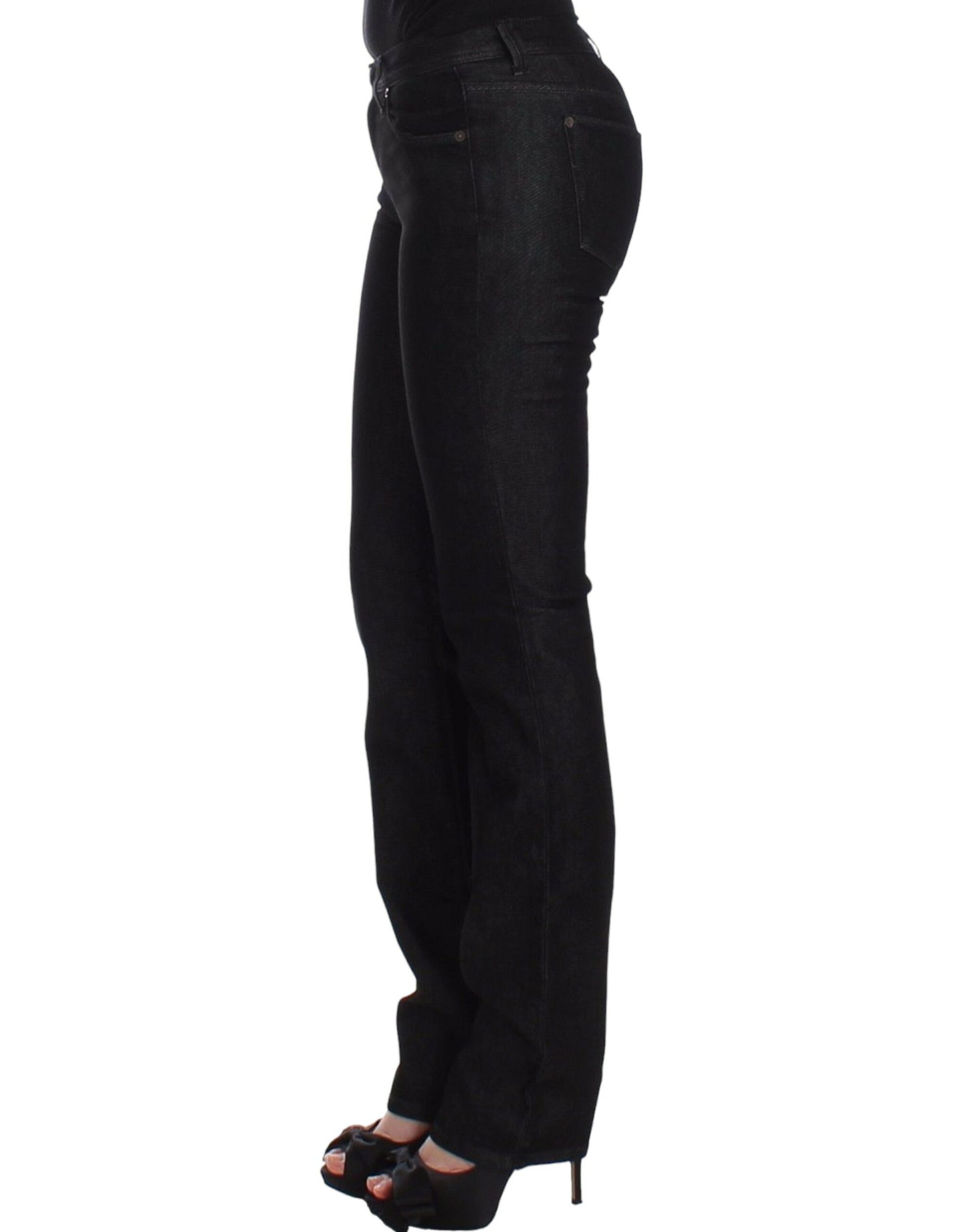 Schwarze Slim-Jeans-Jeanshose mit schmalem Bein und Stretch