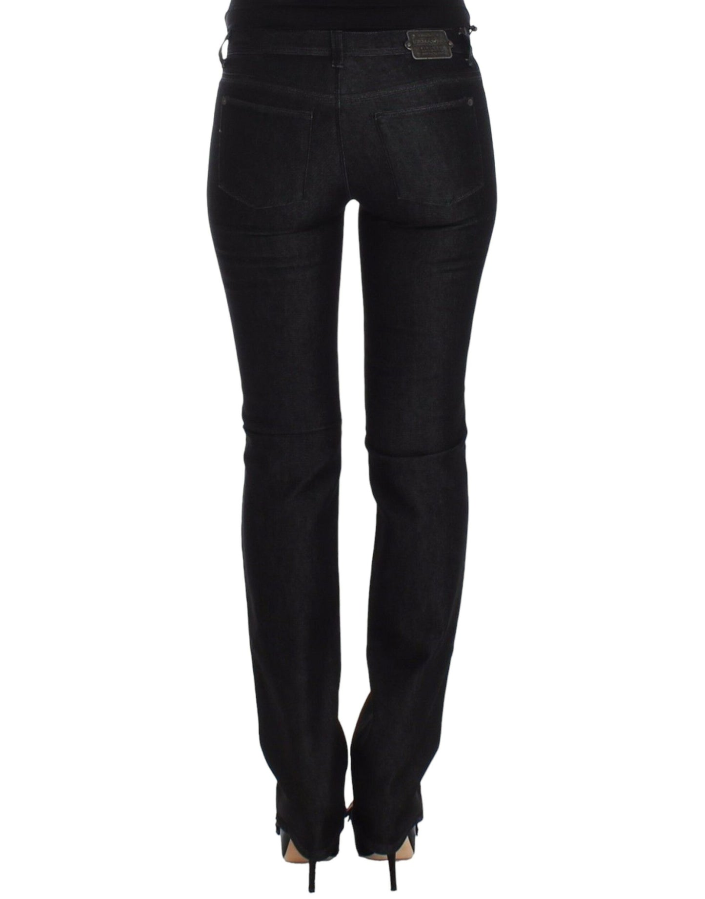 Schwarze Slim-Jeans-Jeanshose mit schmalem Bein und Stretch