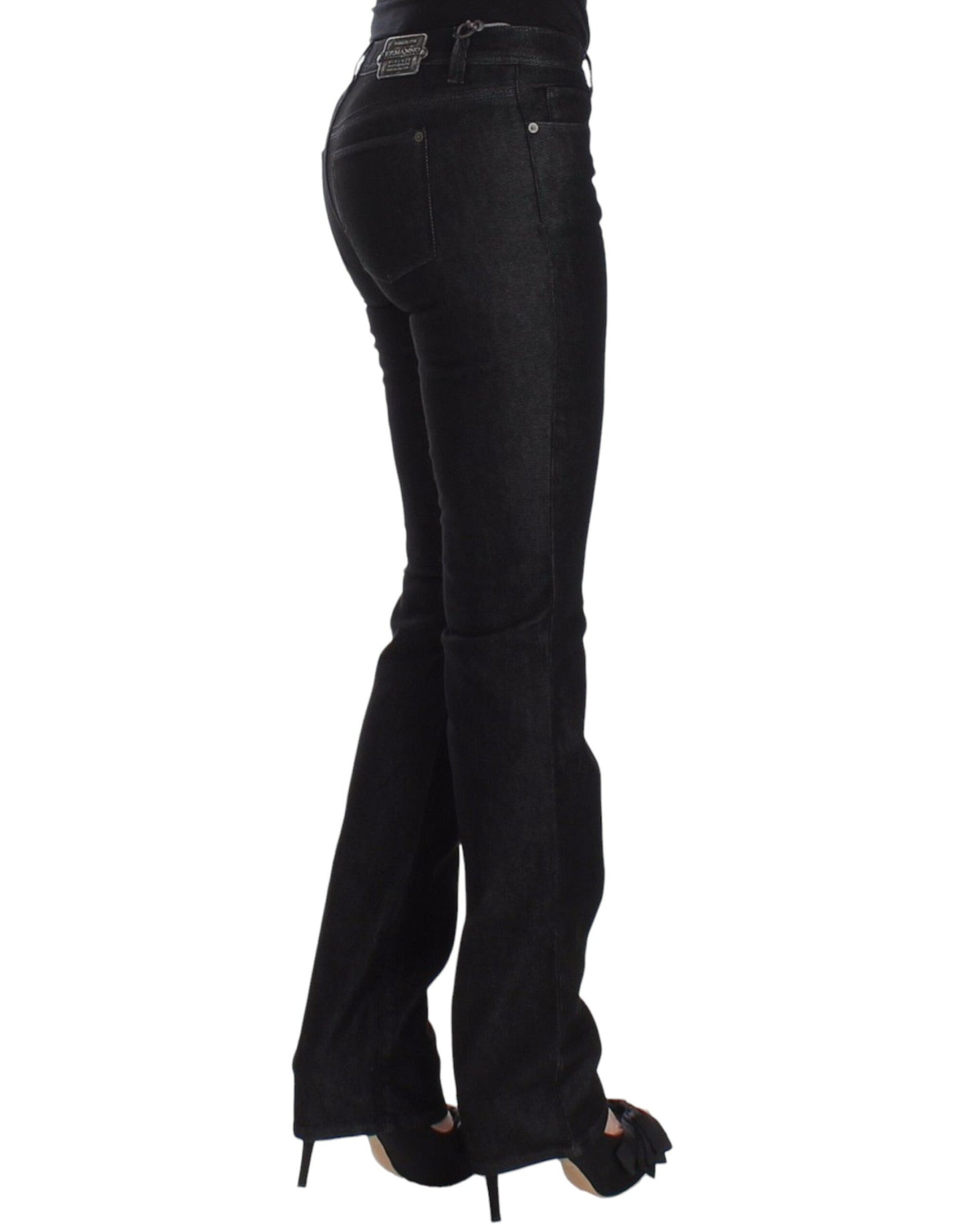 Schwarze Slim-Jeans-Jeanshose mit schmalem Bein und Stretch