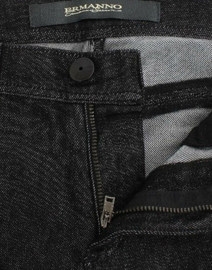 Schwarze Slim-Jeans-Jeanshose mit schmalem Bein und Stretch