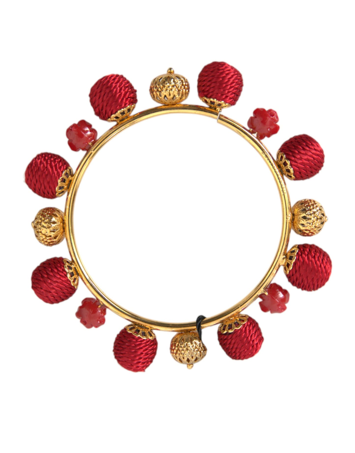 Dolce &amp; Gabbana RUNWAY Sicilia Natale Rosenarmband aus Goldmessing in Rot