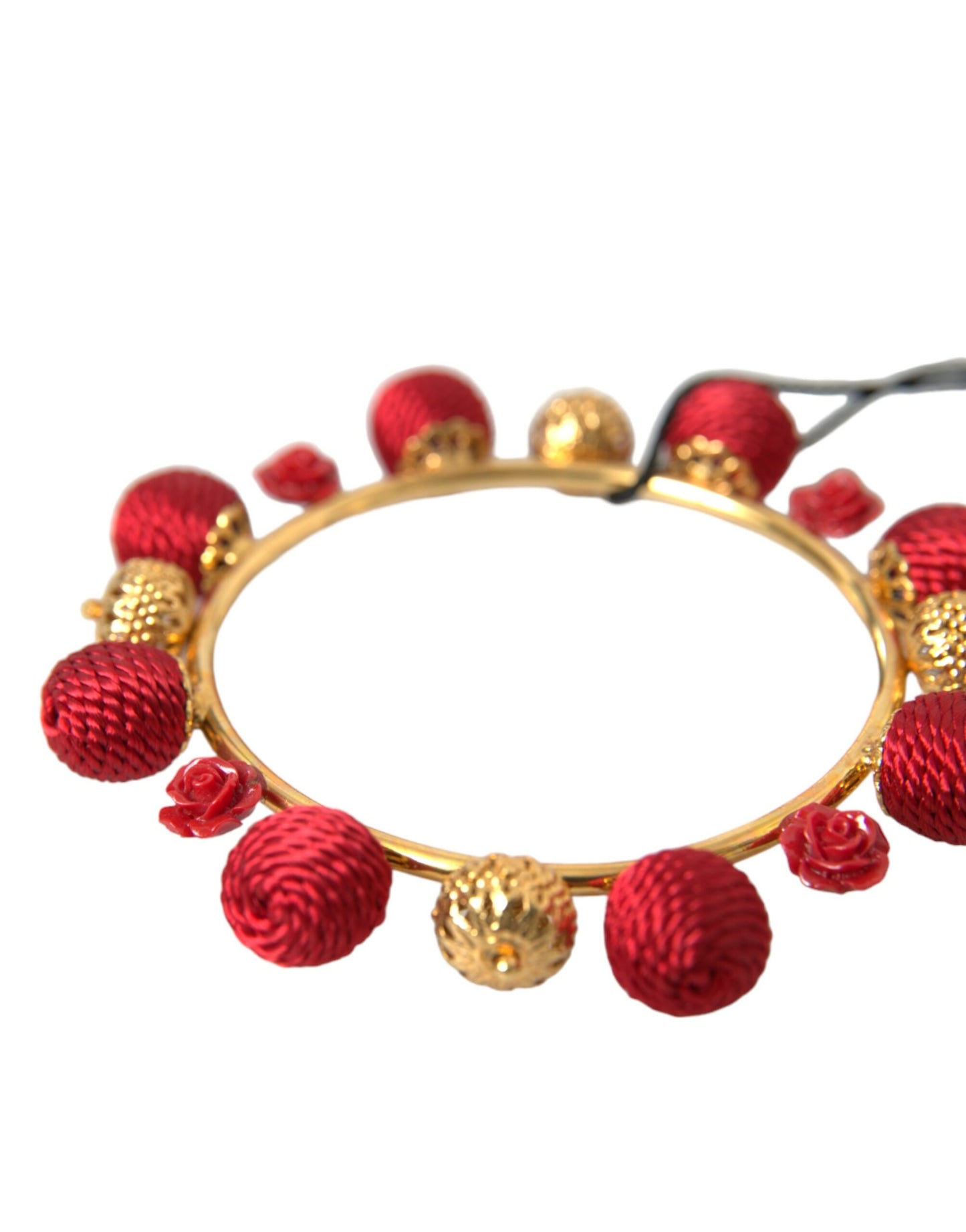 Dolce &amp; Gabbana RUNWAY Sicilia Natale Rosenarmband aus Goldmessing in Rot