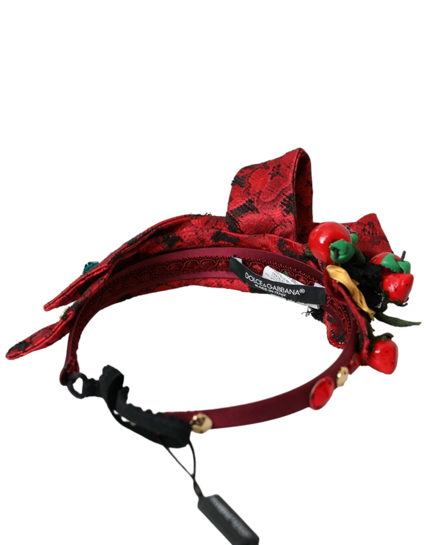 Dolce &amp; Gabbana Red Cherry Sicily Verziertes Haarband-Diadem für Damen