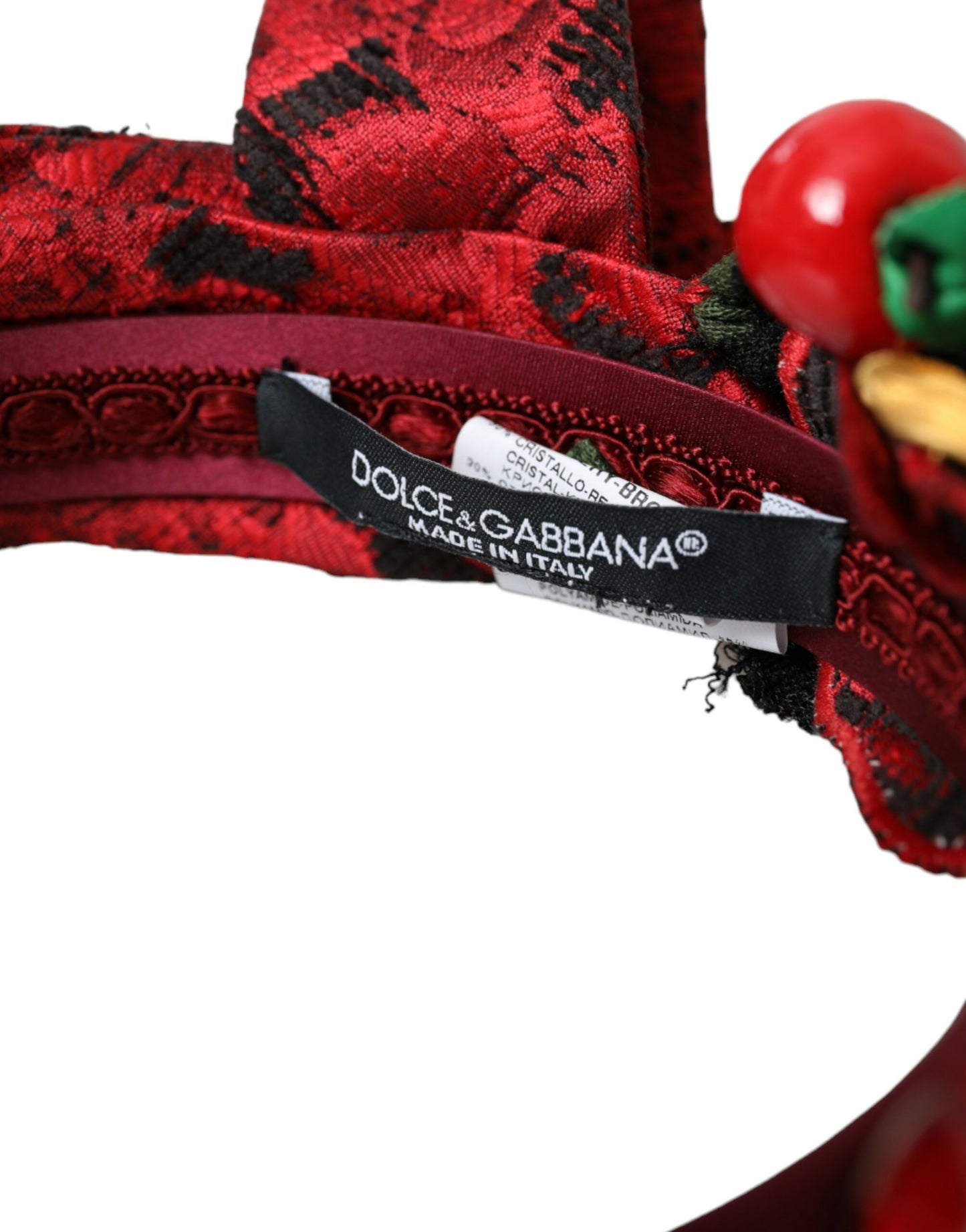 Dolce &amp; Gabbana Red Cherry Sicily Verziertes Haarband-Diadem für Damen