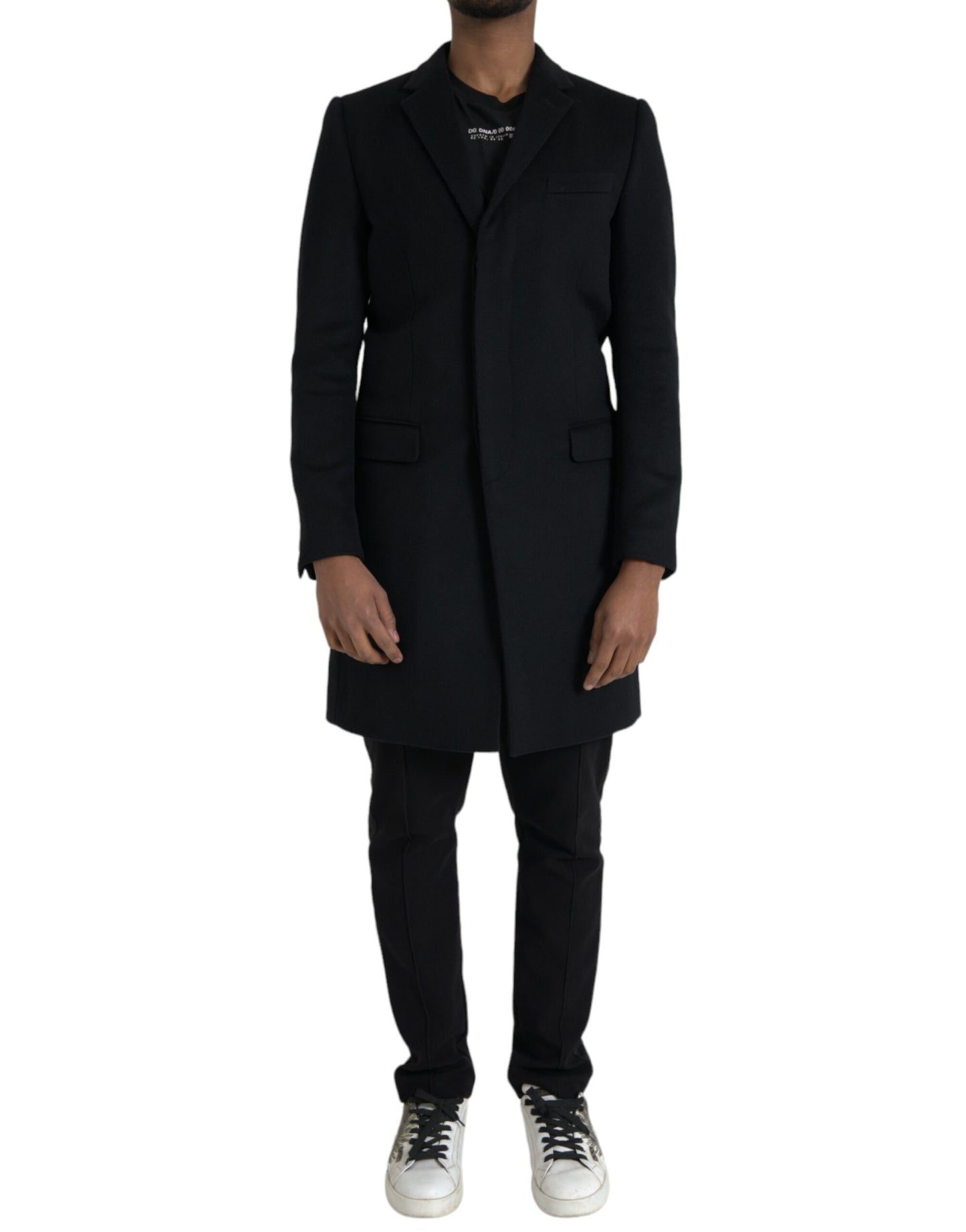 Dolce &amp; Gabbana – Schwarze, einreihige Trenchcoat-Jacke