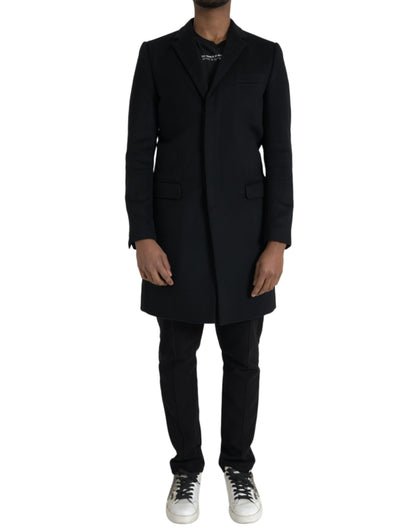 Dolce &amp; Gabbana – Schwarze, einreihige Trenchcoat-Jacke