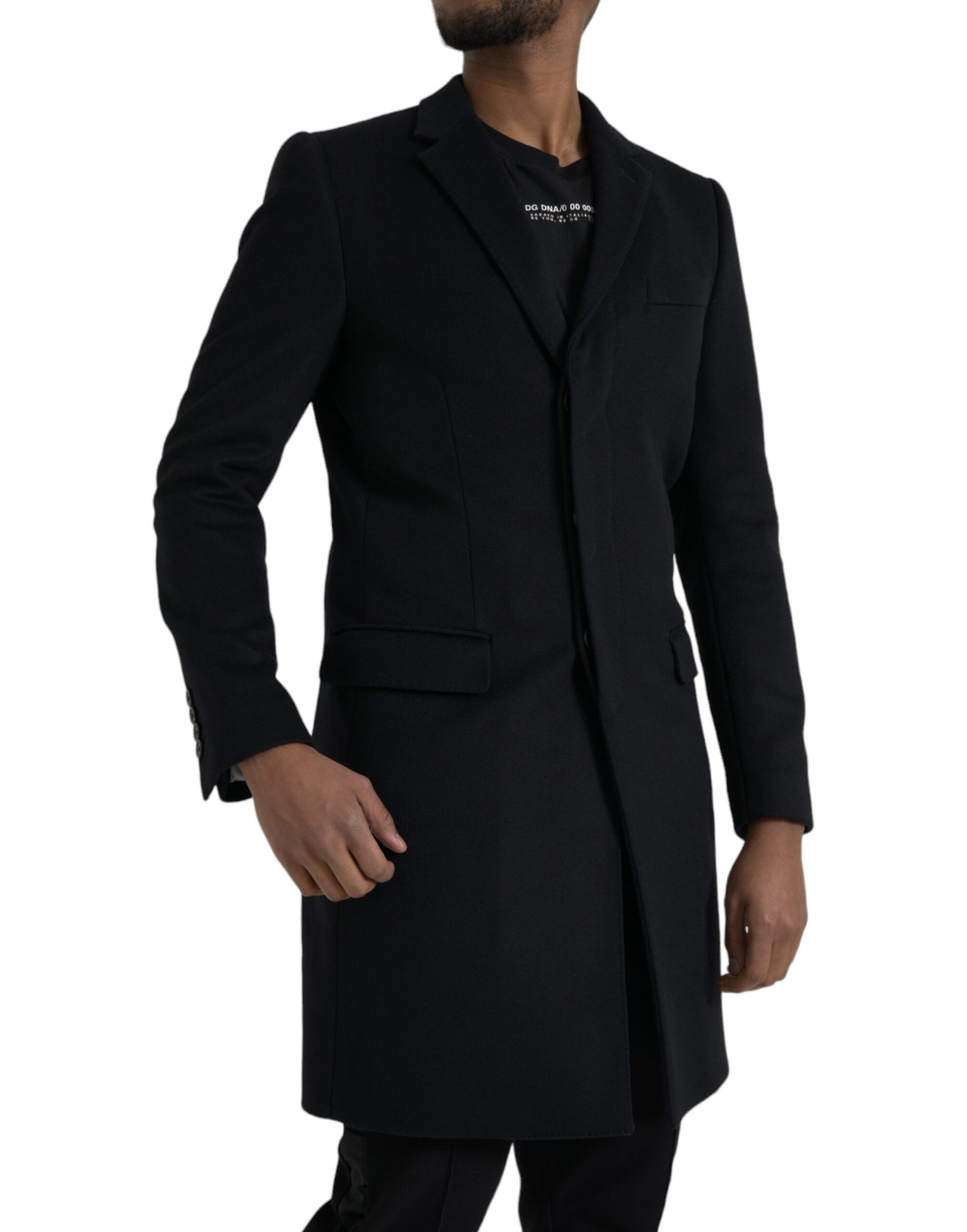 Dolce &amp; Gabbana – Schwarze, einreihige Trenchcoat-Jacke