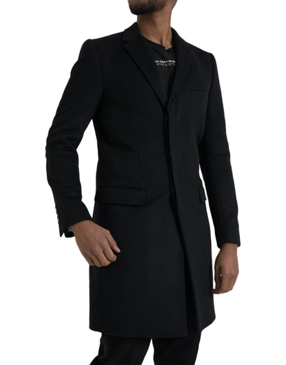 Dolce &amp; Gabbana – Schwarze, einreihige Trenchcoat-Jacke