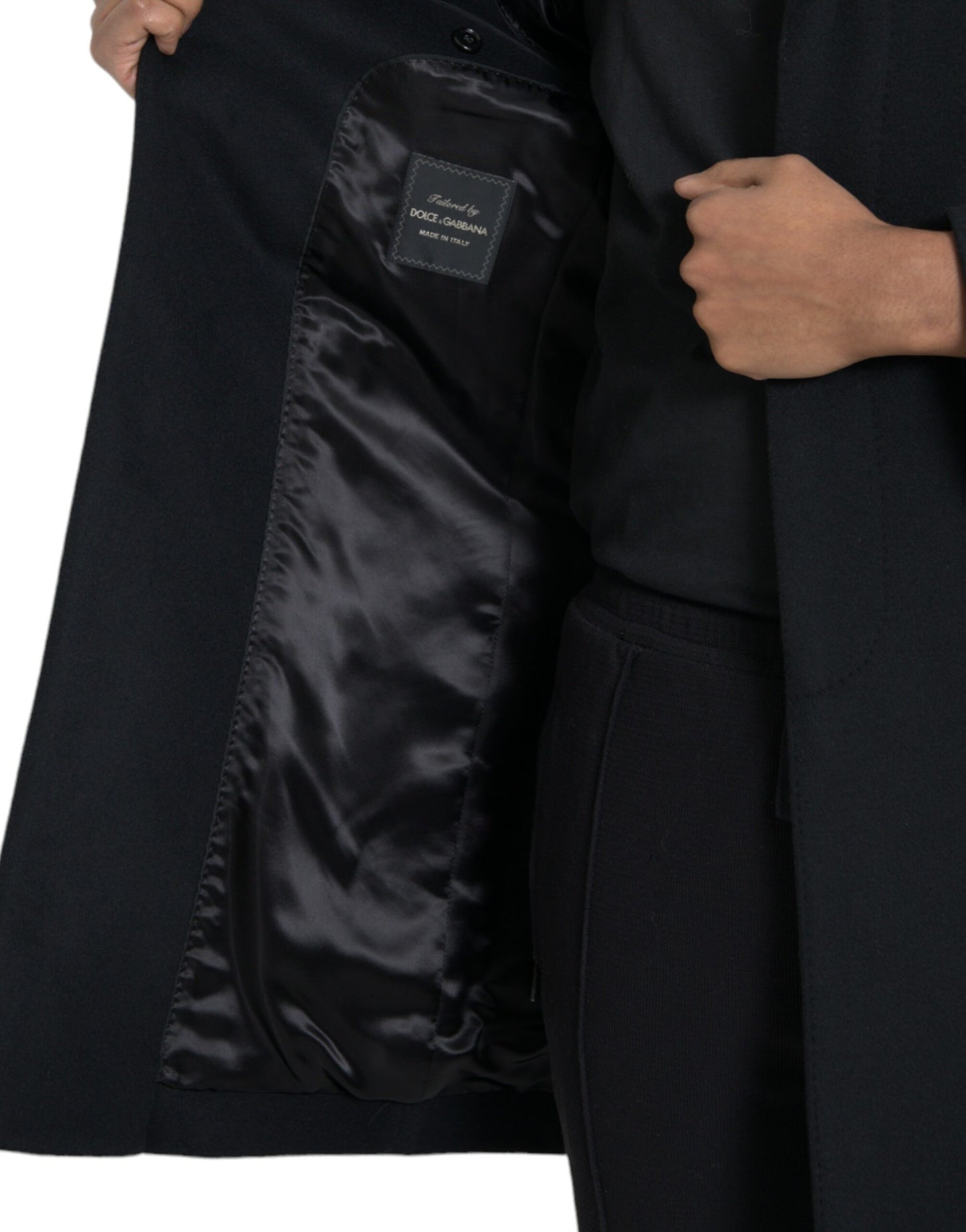 Dolce &amp; Gabbana – Schwarze, einreihige Trenchcoat-Jacke