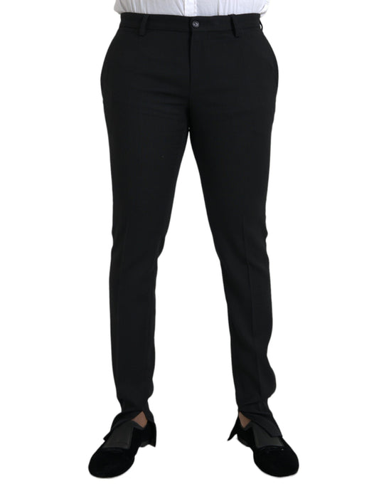 Dolce &amp; Gabbana Schwarze Skinny-Hose aus Wollstretch für Herren