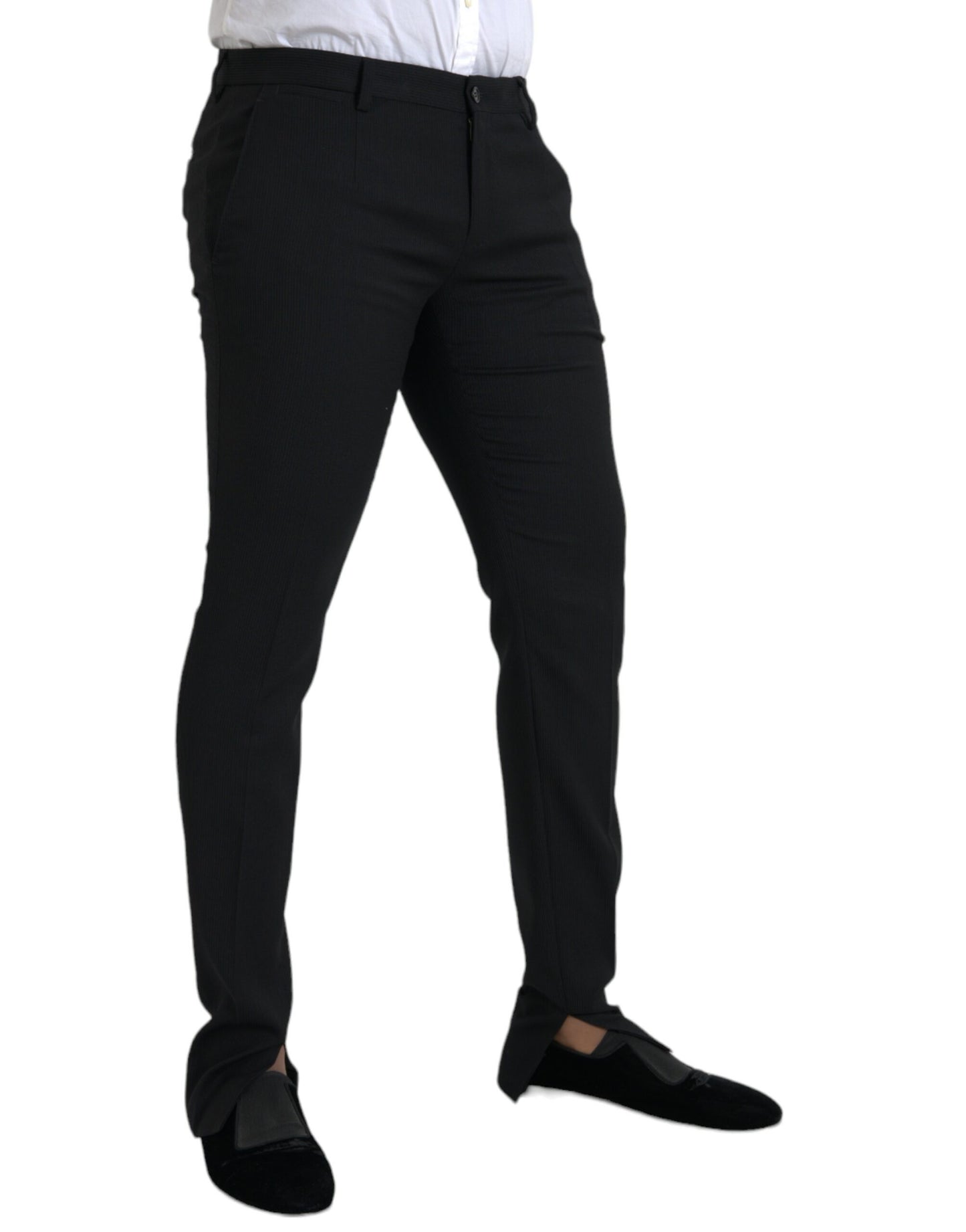 Dolce &amp; Gabbana Schwarze Skinny-Hose aus Wollstretch für Herren