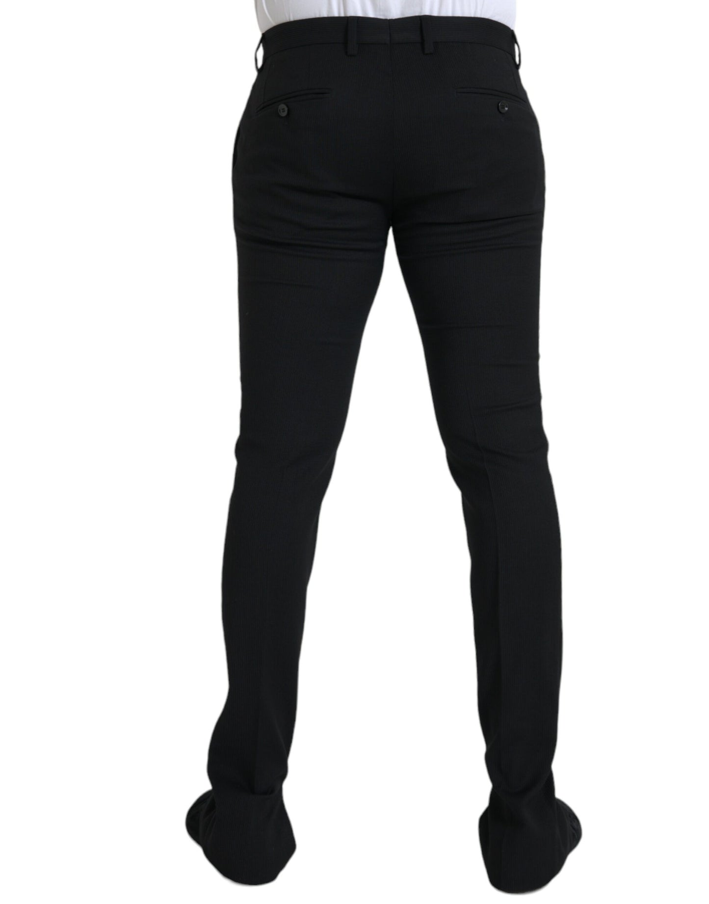 Dolce &amp; Gabbana Schwarze Skinny-Hose aus Wollstretch für Herren