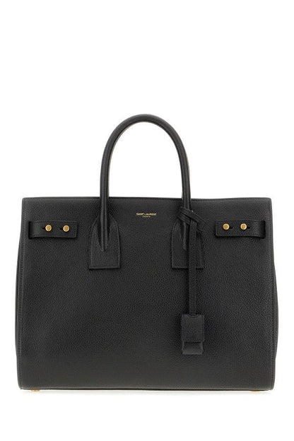 Saint Laurent Black Calf Leather Sac De Jour Handbag