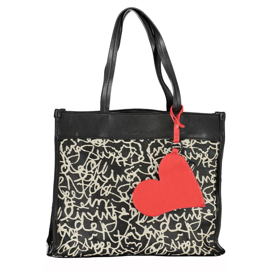 Desigual Schwarze Polyester-Handtasche