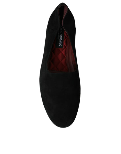 Dolce &amp; Gabbana – Slipper aus schwarzem Wildleder für formelle Anlässe