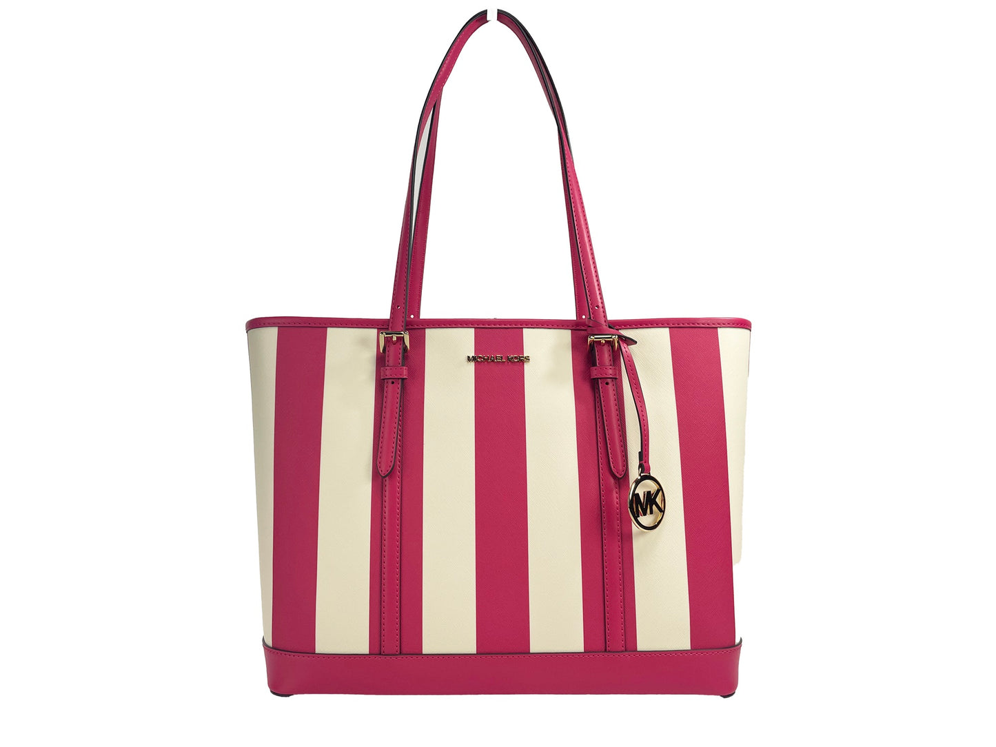 Michael Kors Jet Set Travel Große TZ Schultertasche aus PVC, Rosa