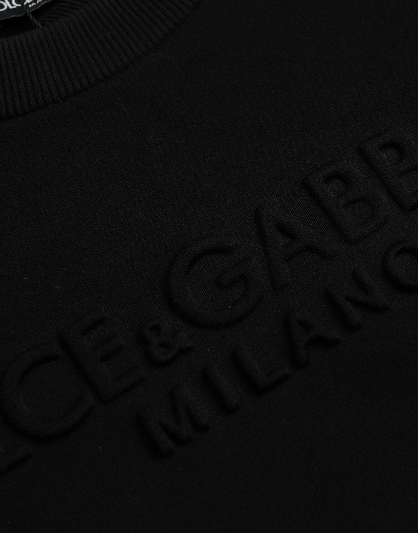 Dolce &amp; Gabbana – Sweatshirt mit langen Ärmeln aus schwarzer Baumwolle