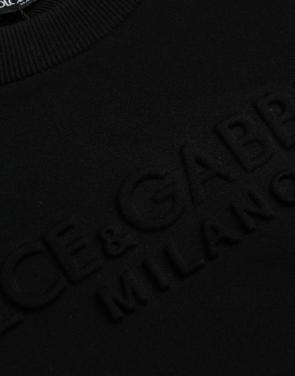 Dolce &amp; Gabbana – Sweatshirt mit langen Ärmeln aus schwarzer Baumwolle