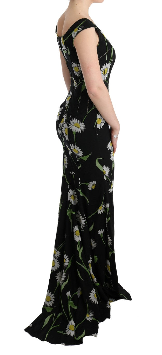 Robe fourreau extensible en soie tournesol