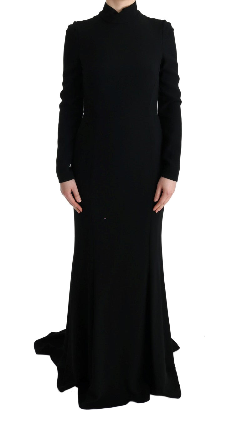 Robe fourreau longue extensible noire