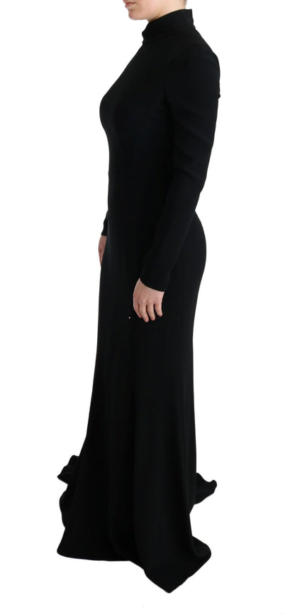 Robe fourreau longue extensible noire