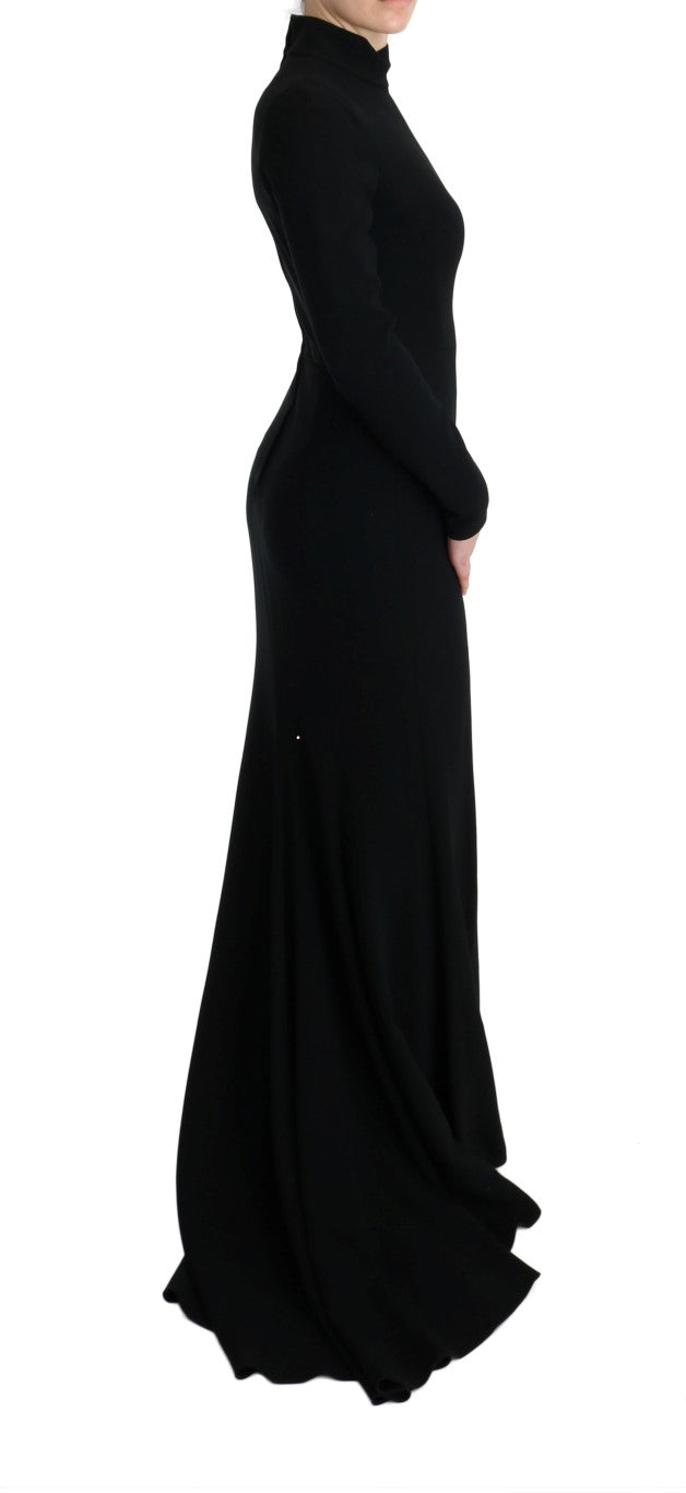 Robe fourreau longue extensible noire