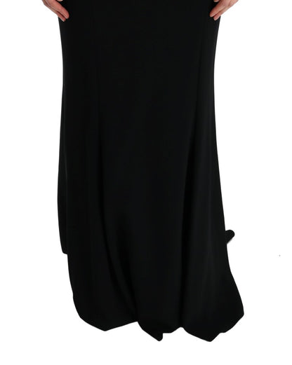 Robe fourreau longue extensible noire