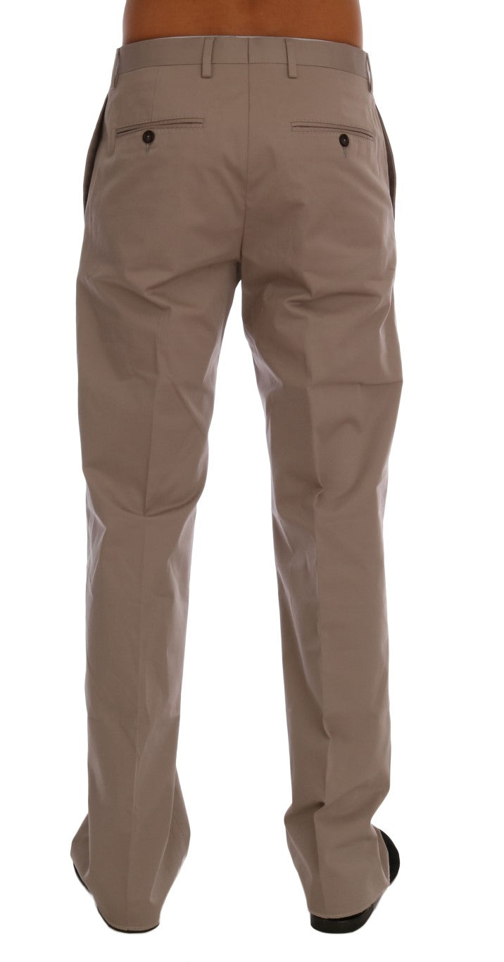 Pantaloni chino elasticizzati in cotone beige