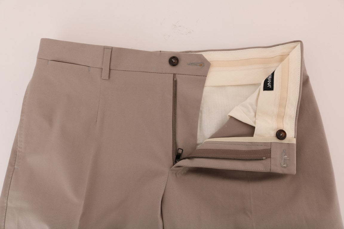 Pantalon Chino Stretch En Coton Beige