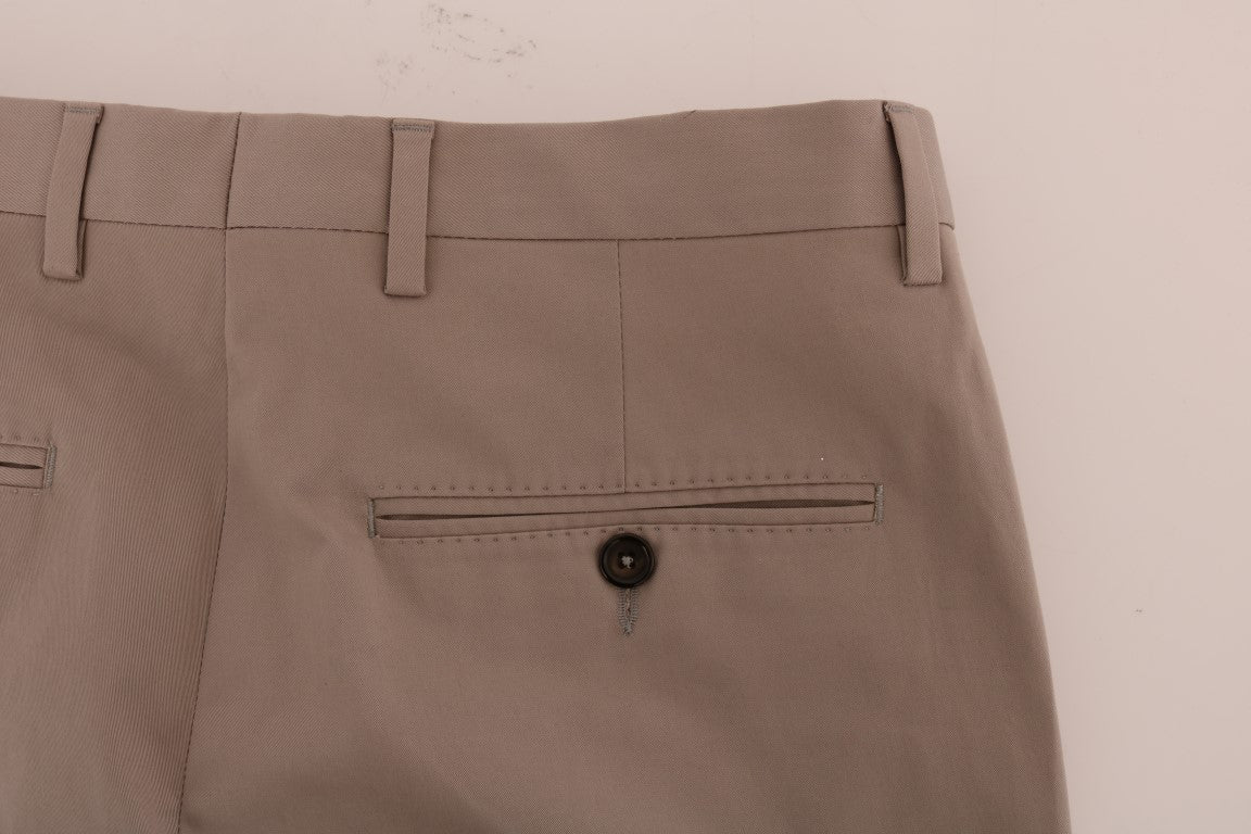 Pantalon Chino Stretch En Coton Beige