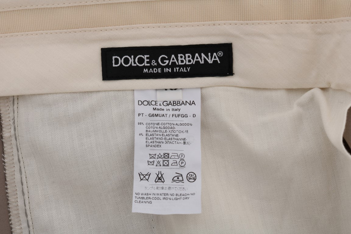 Pantaloni chino elasticizzati in cotone beige