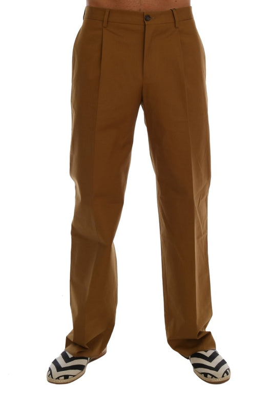 Pantalon en coton stretch marron