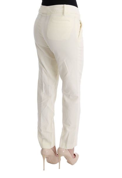 Pantaloni casual vestibilità regolare in cotone bianco