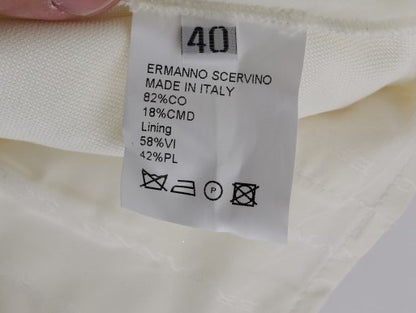 Pantaloni casual vestibilità regolare in cotone bianco