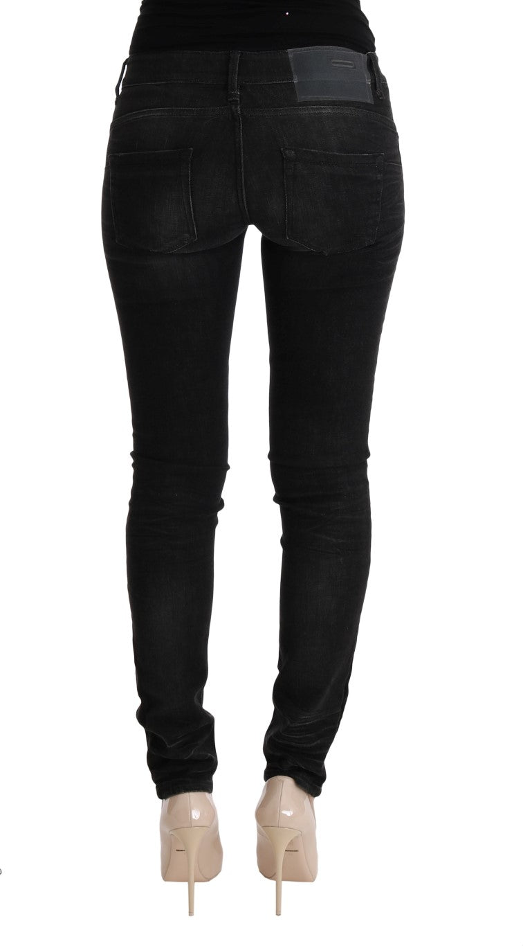 Jean slim en coton denim noir