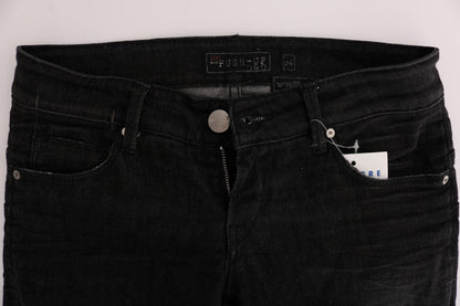 Jeans slim fit con pantaloni in cotone denim nero