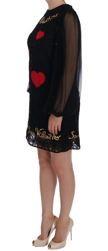 Robe droite noire à sequins San Valentino