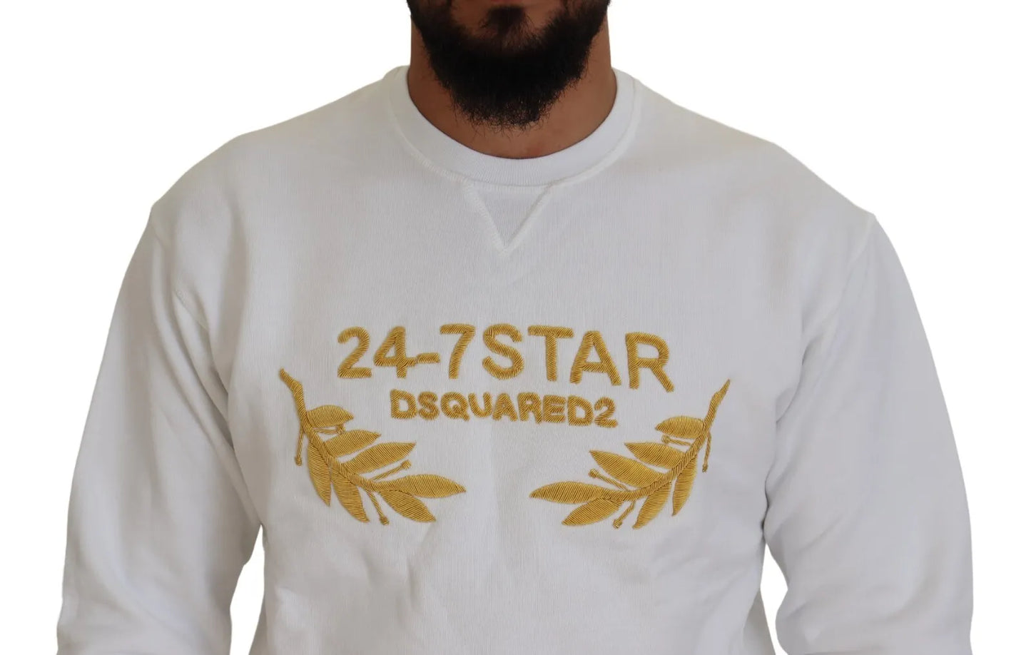 Dsquared² – Weißes Sweatshirt mit Rundhalsausschnitt und Stickerei