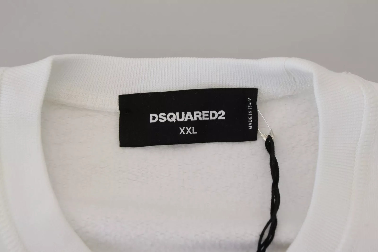 Dsquared² – Weißes Sweatshirt mit Rundhalsausschnitt und Stickerei