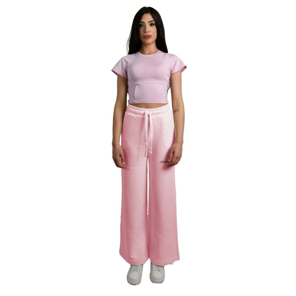 Hinnominate Schicke rosa Palazzo-Hose mit Kordelzug