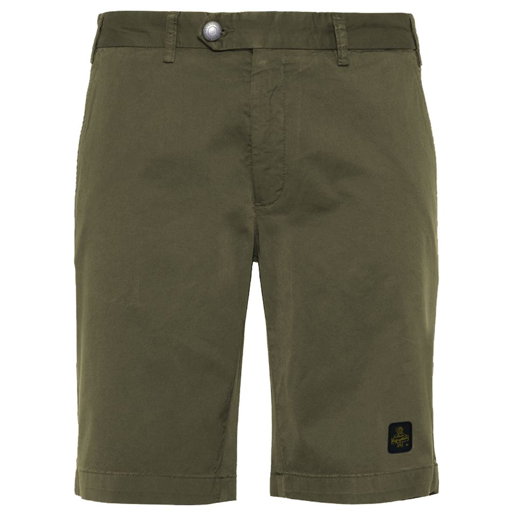 Refrigiwear Elegante beige Bermudashorts mit Logo-Patch