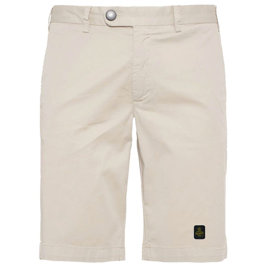 Refrigiwear Elegante beige Bermudashorts mit Logo-Patch