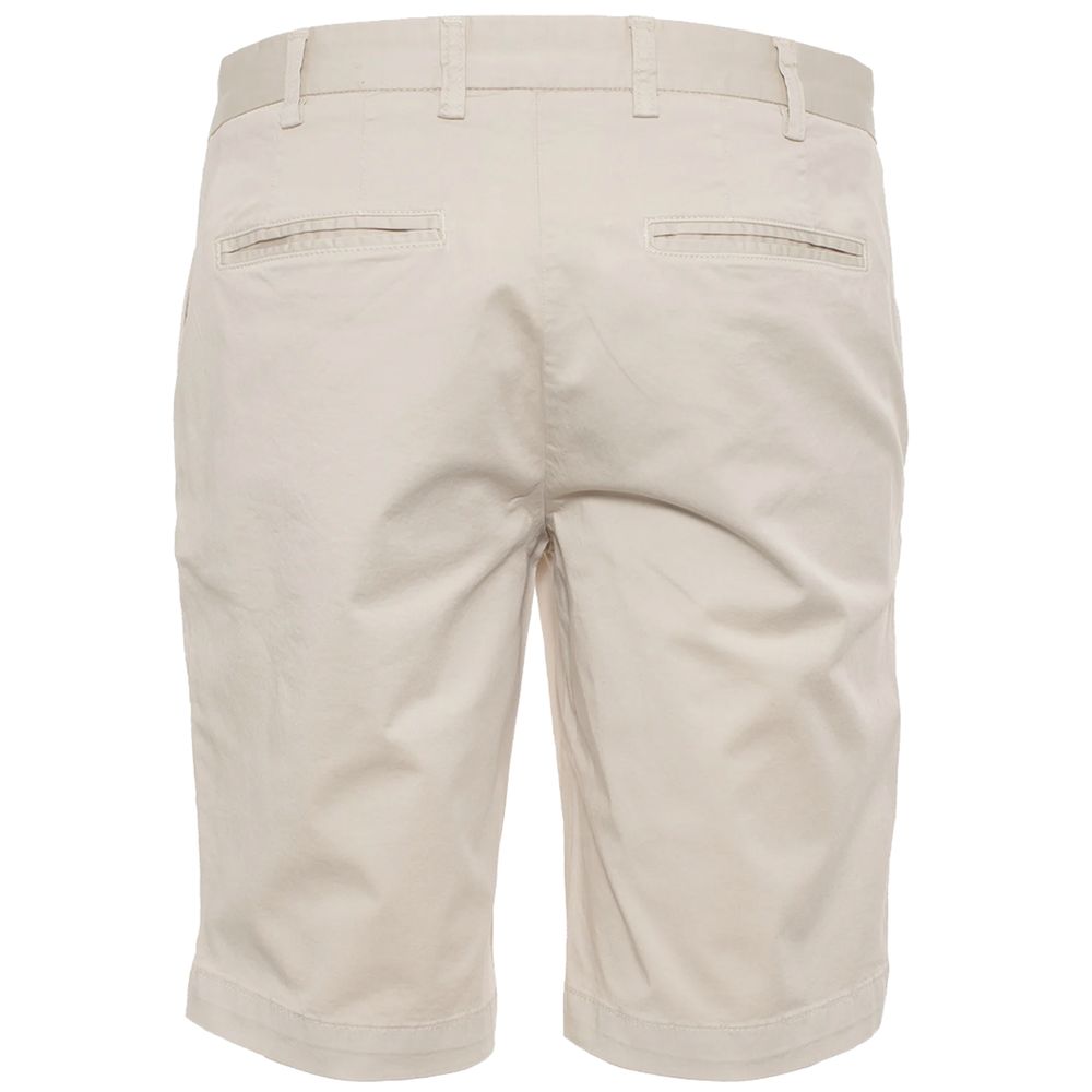 Refrigiwear Elegante beige Bermudashorts mit Logo-Patch