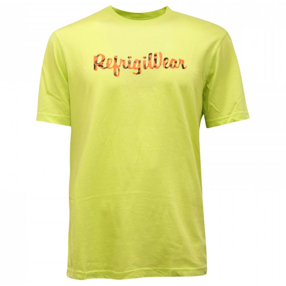 Refrigiwear – T-Shirt mit Rundhalsausschnitt und Logo in Sonnengelb