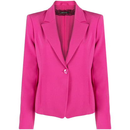 Patrizia Pepe Fuchsia Ein-Knopf-Stretch-Chic-Blazer